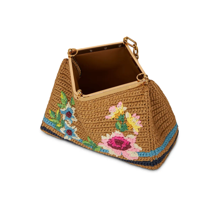 Etro Mini Vela Raffia Bag