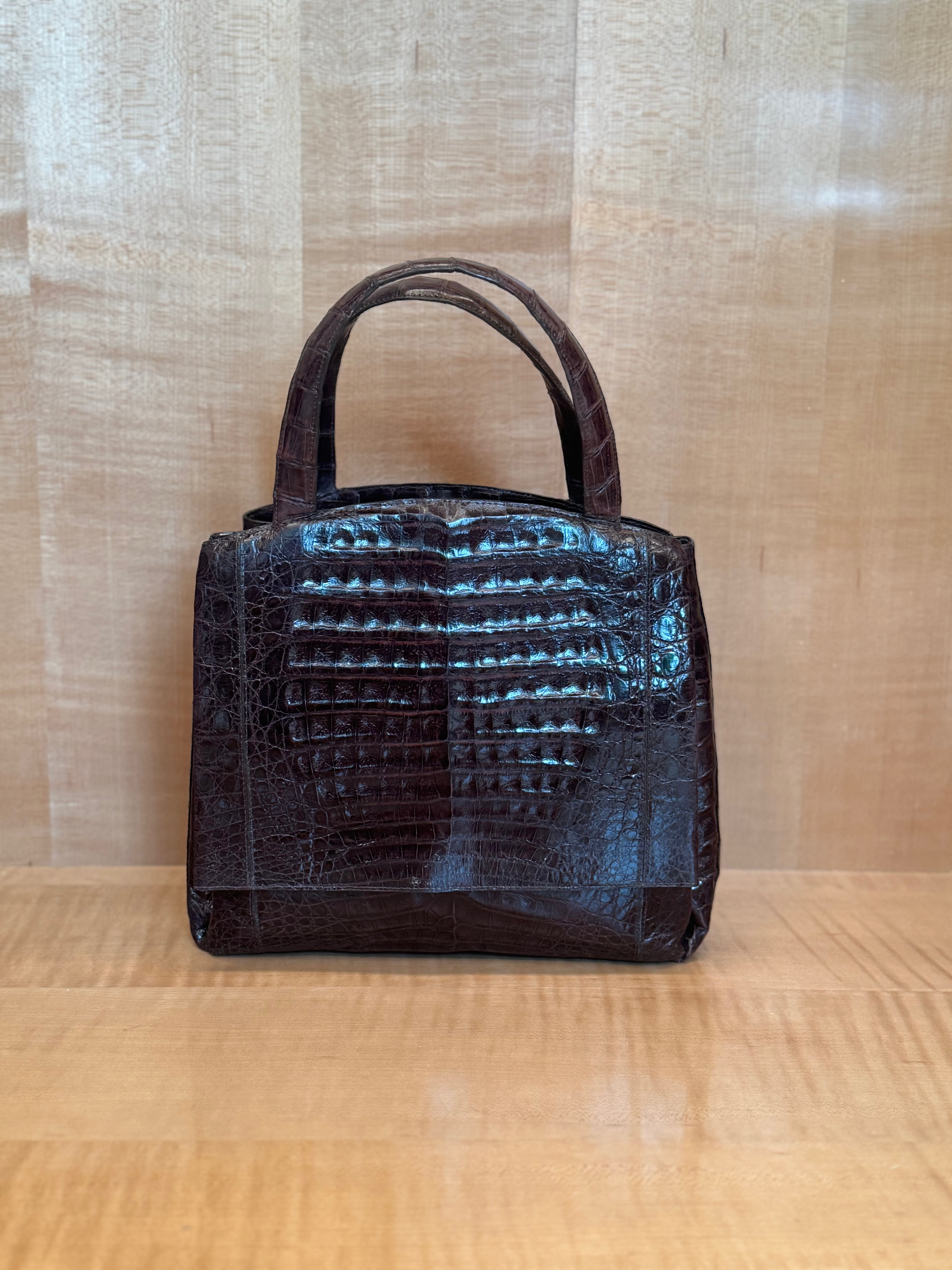 Chocolate Brown Crocodile Bag