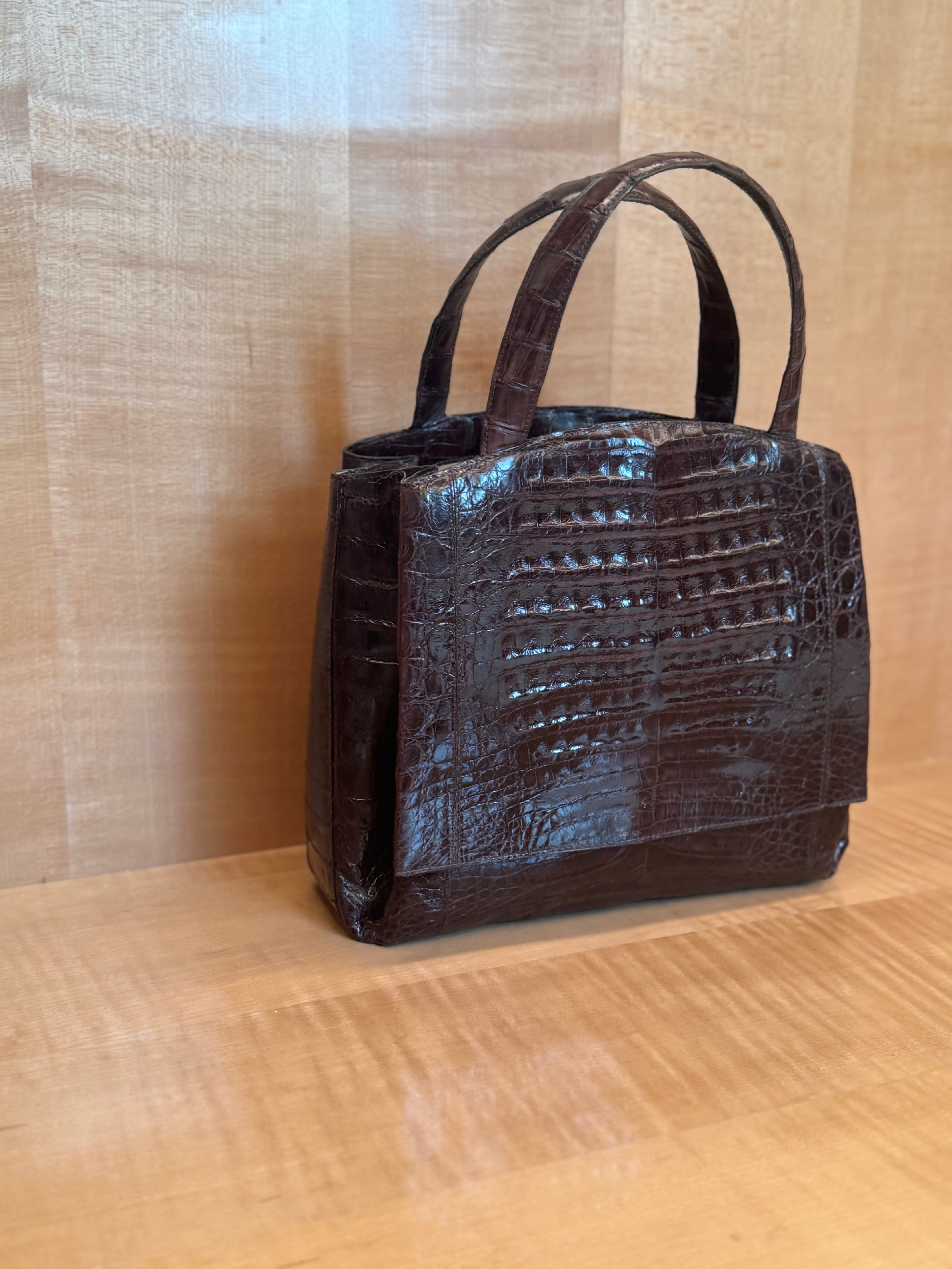 Chocolate Brown Crocodile Bag