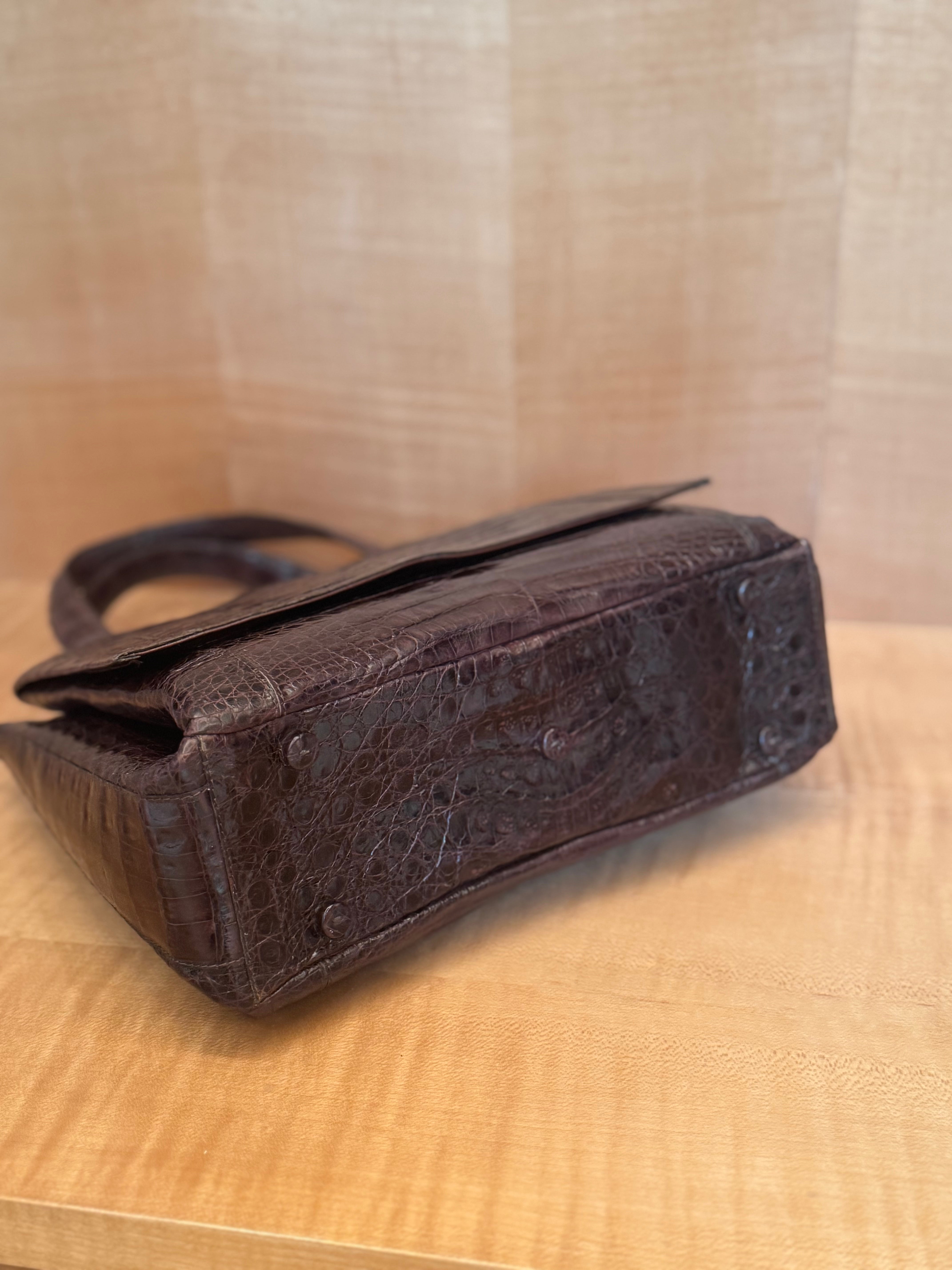 Chocolate Brown Crocodile Bag