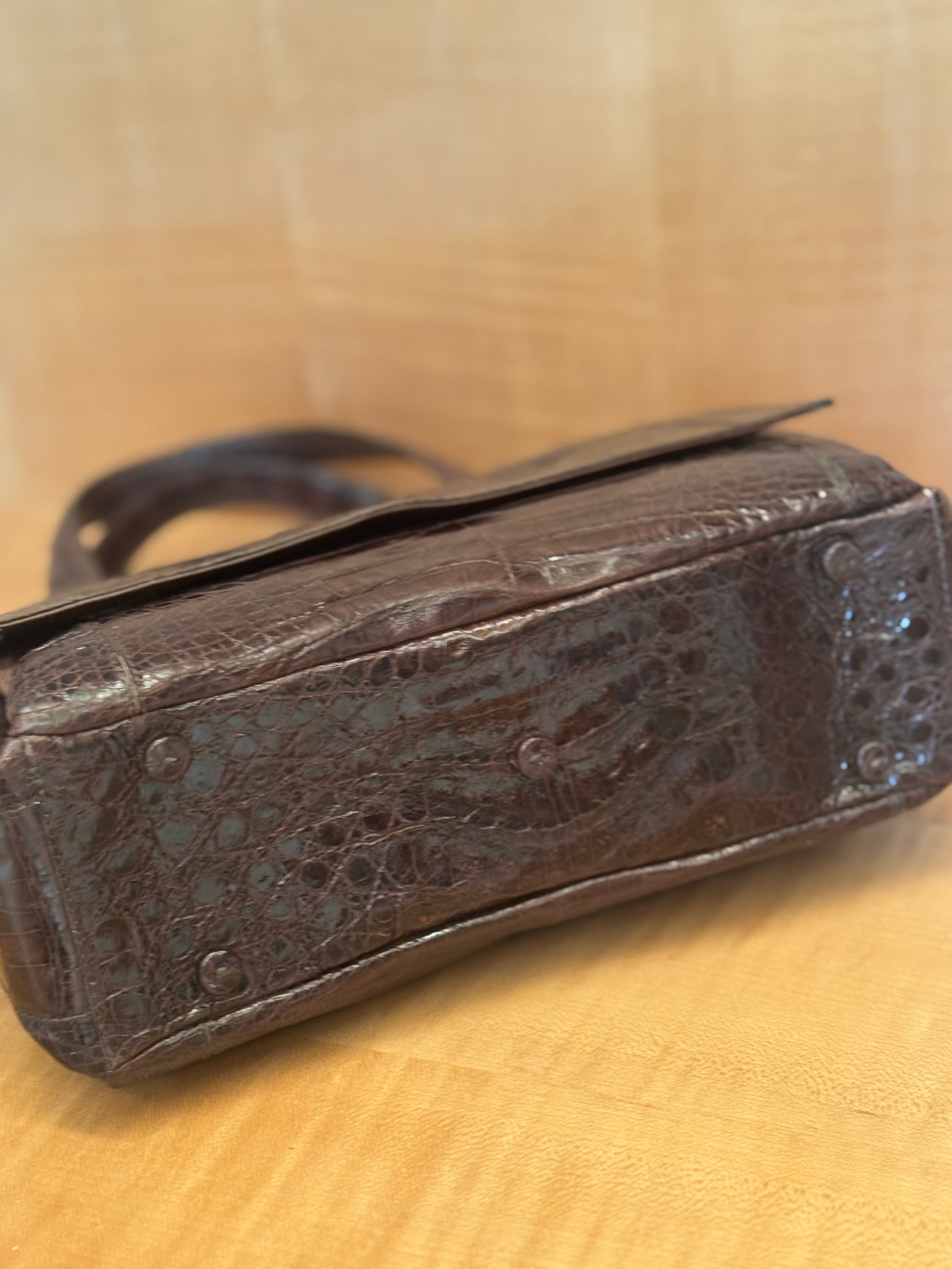 Chocolate Brown Crocodile Bag