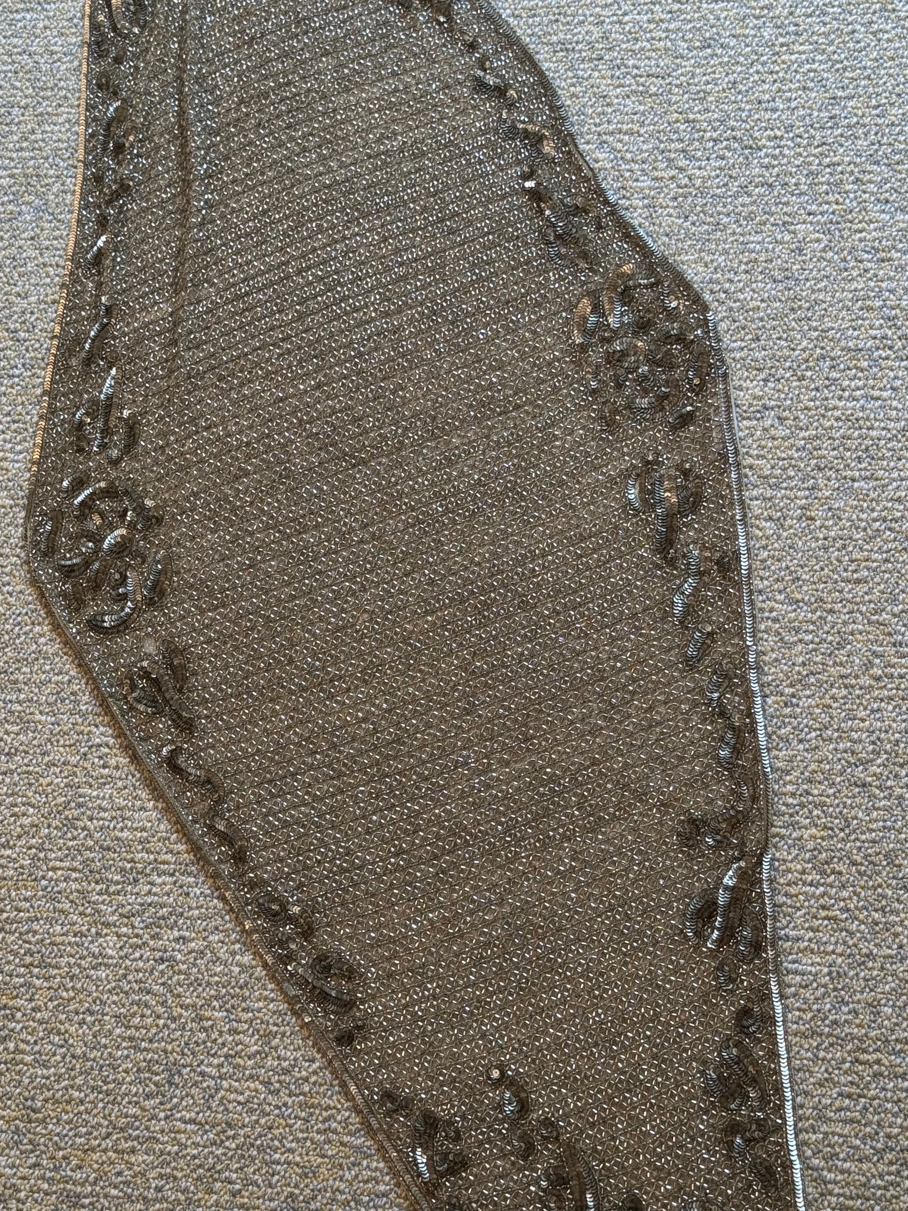 Purple Label Beaded Scarf