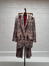 Floral Print Sequins Suit