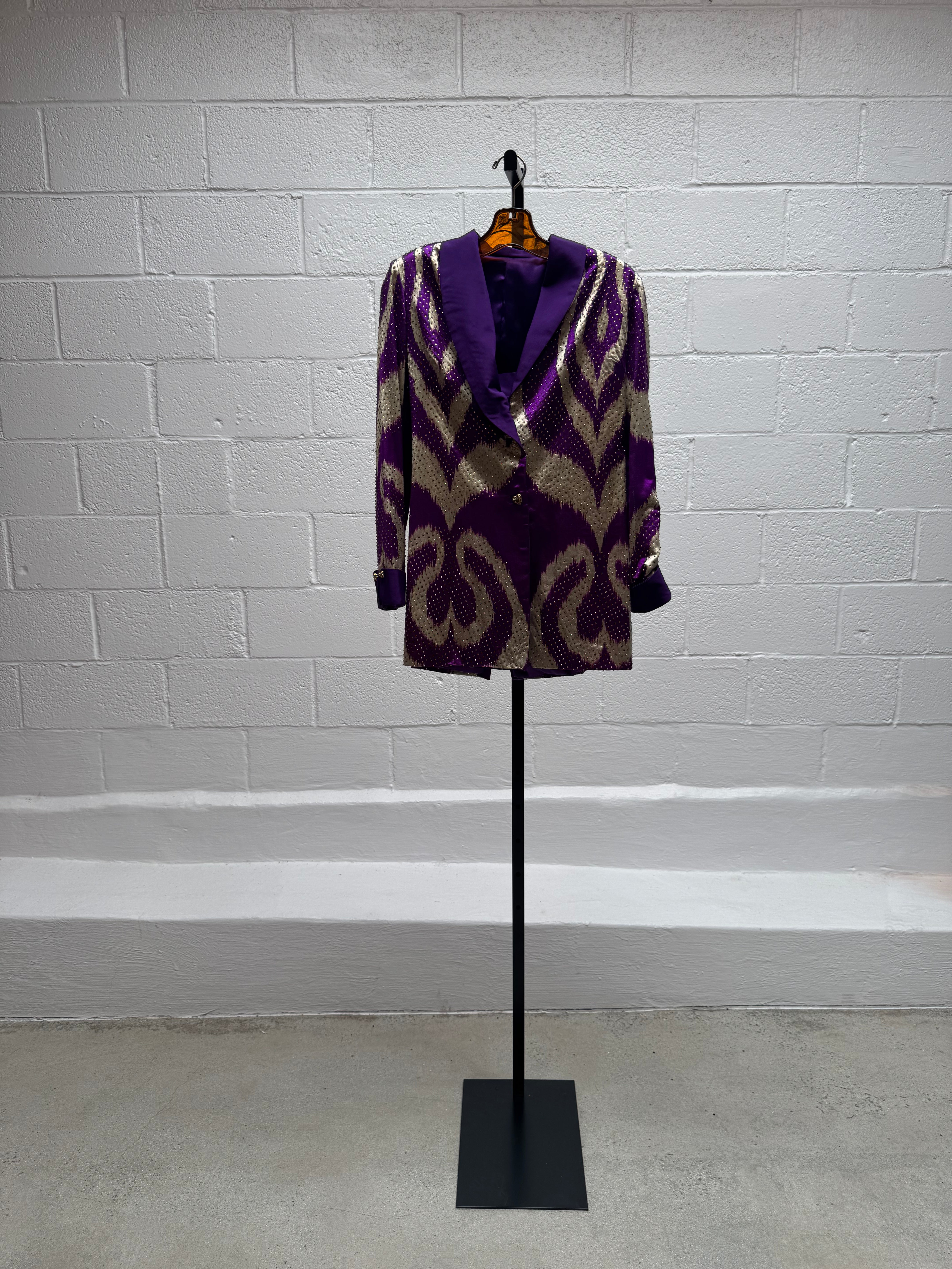 Purple and Gold Silk Suit Set