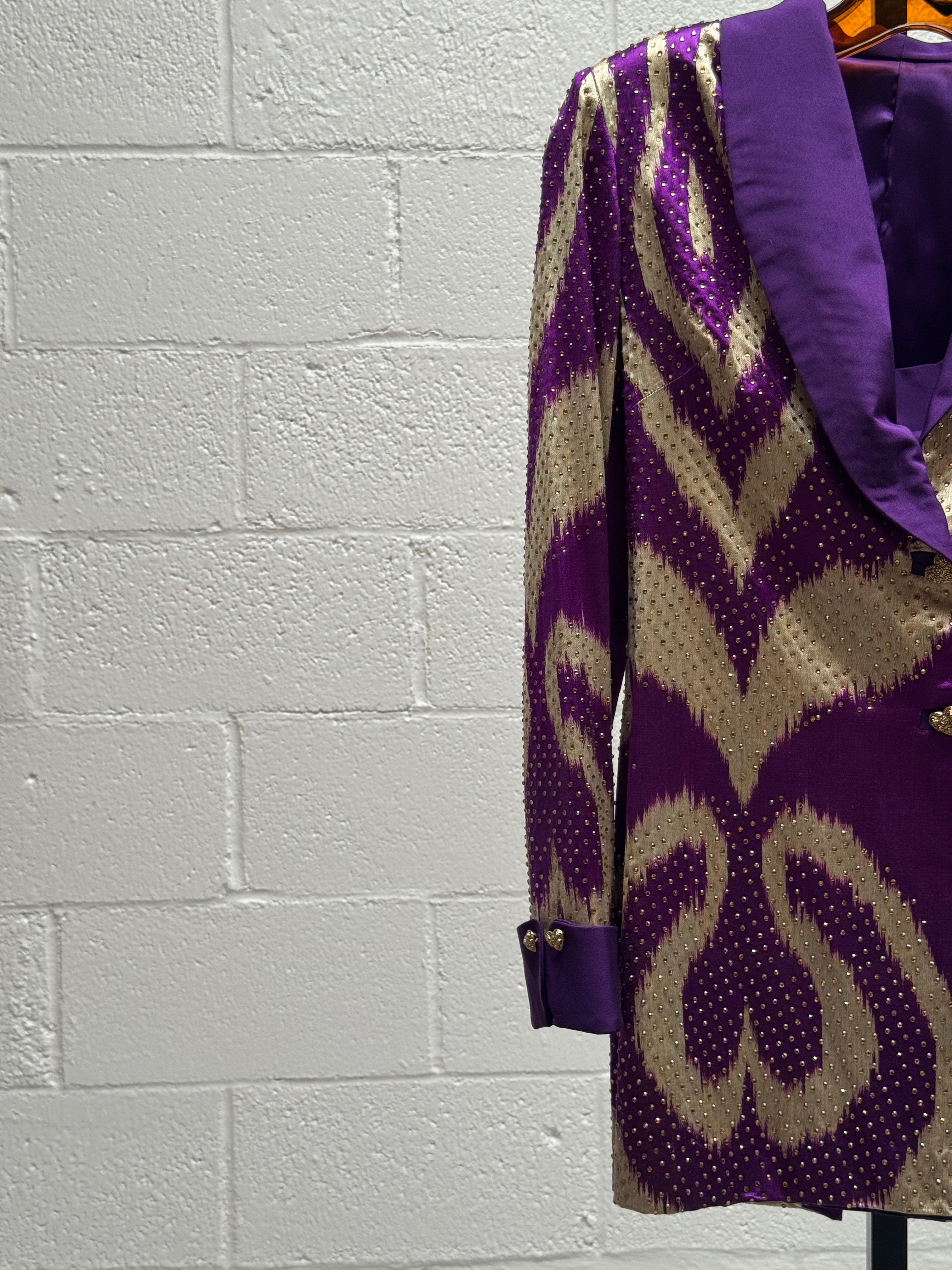 Purple and Gold Silk Suit Set