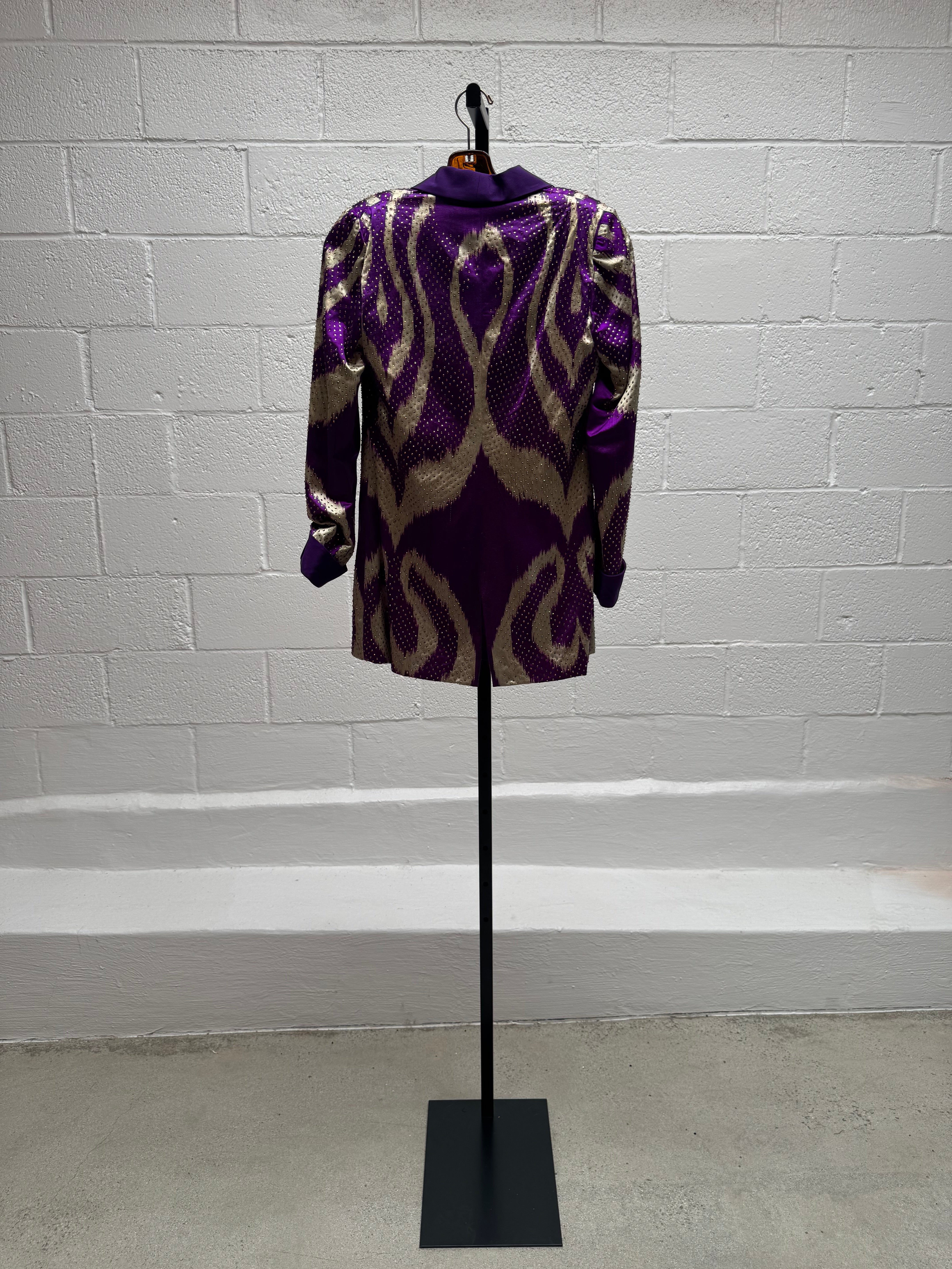 Purple and Gold Silk Suit Set