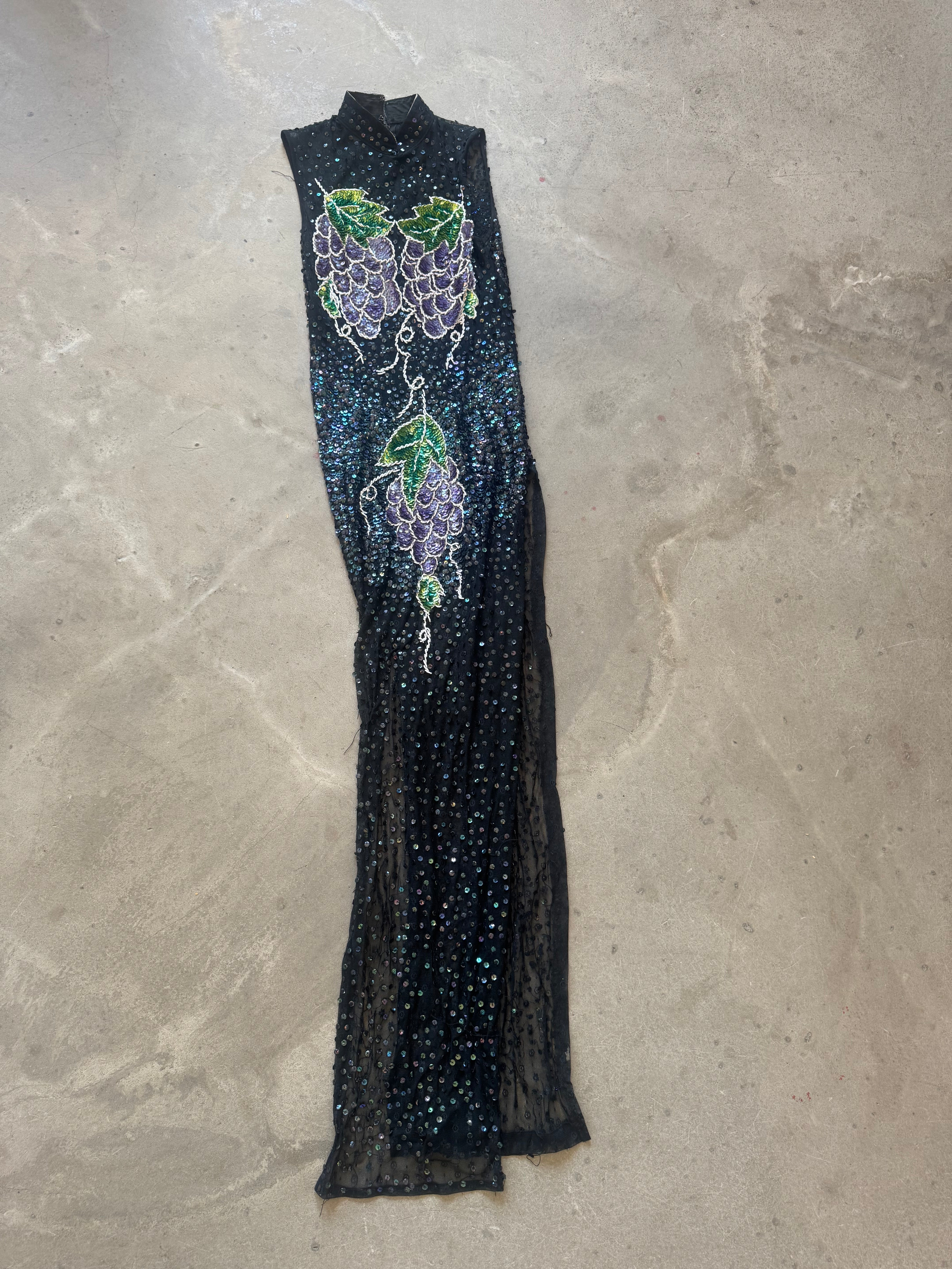 Sequins Vintage Grape Dress