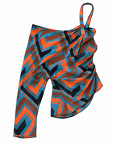 One Shoulder Asymmetrical vintage Top