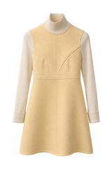 Cream Turtleneck Dress