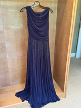 Navy Blue Beaded Gown