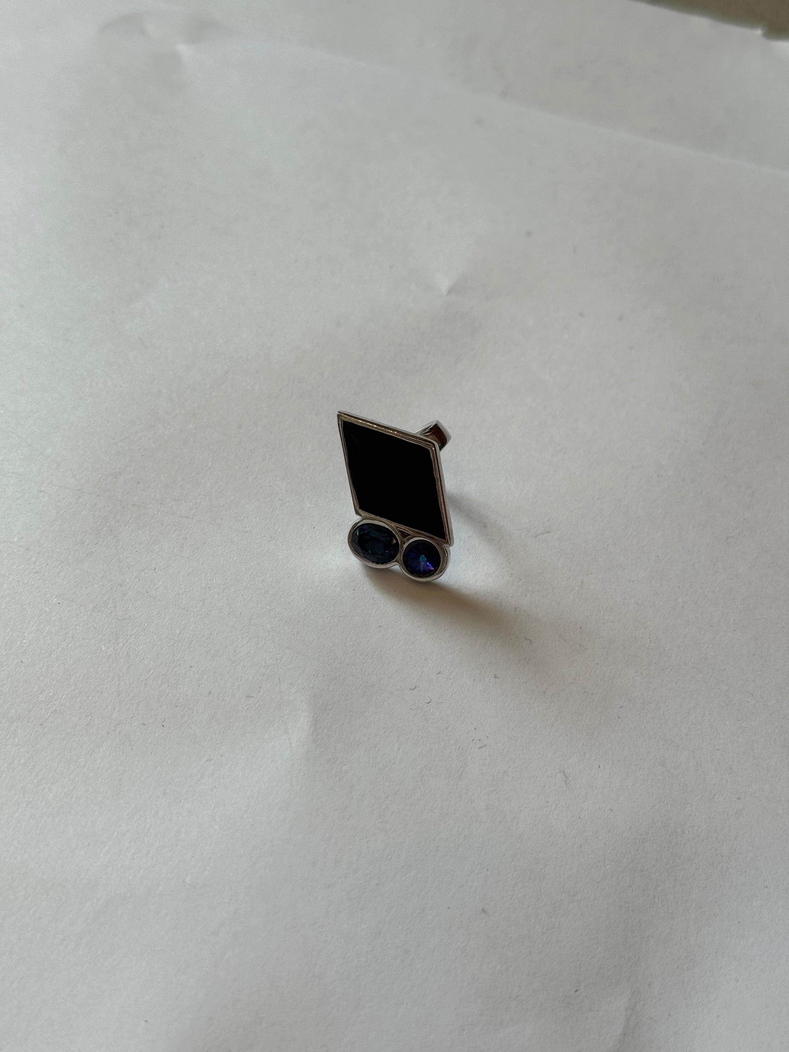 Ring with Black Diamond Stone
