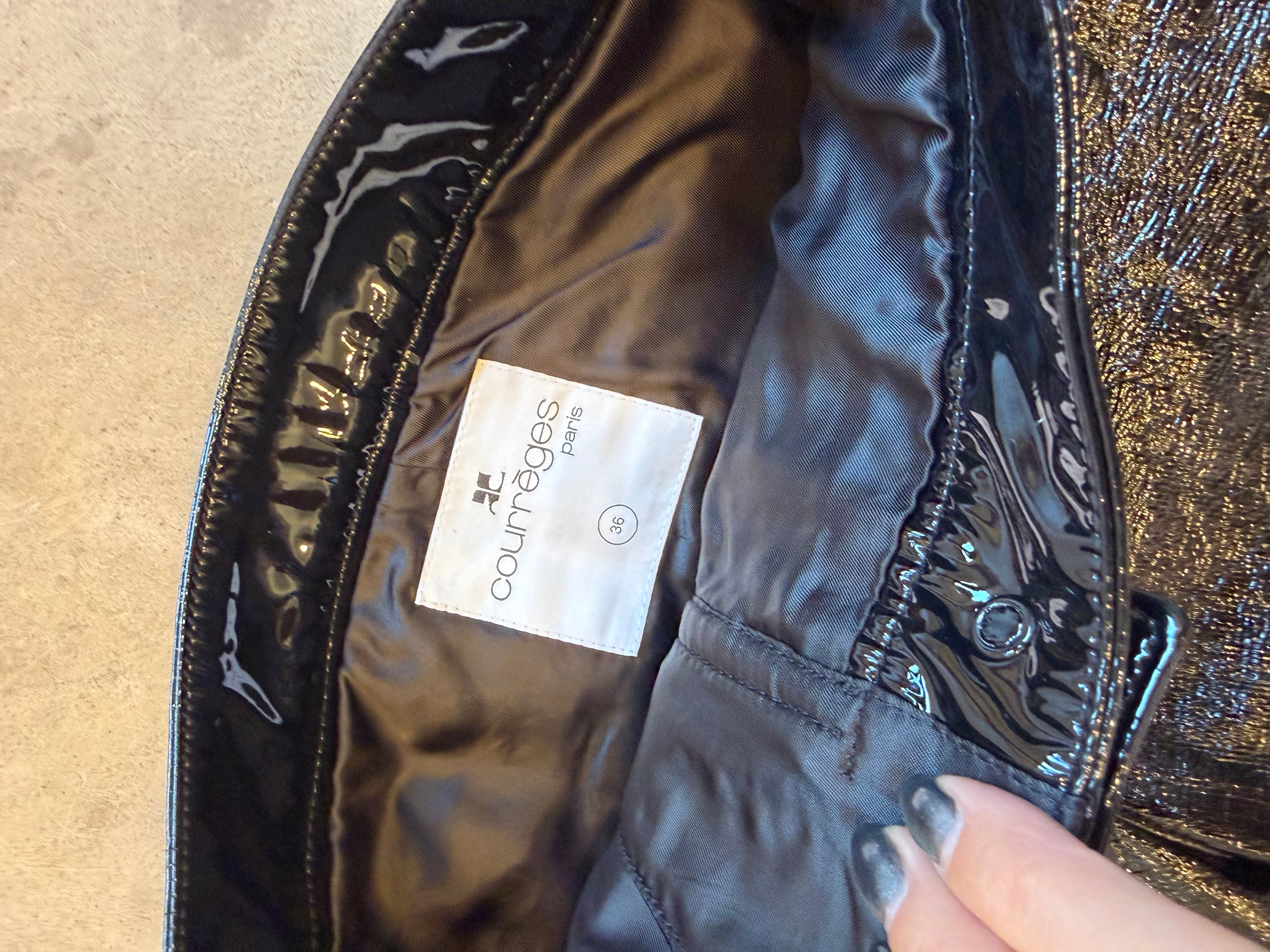 Patent & Cracked Leather Pants