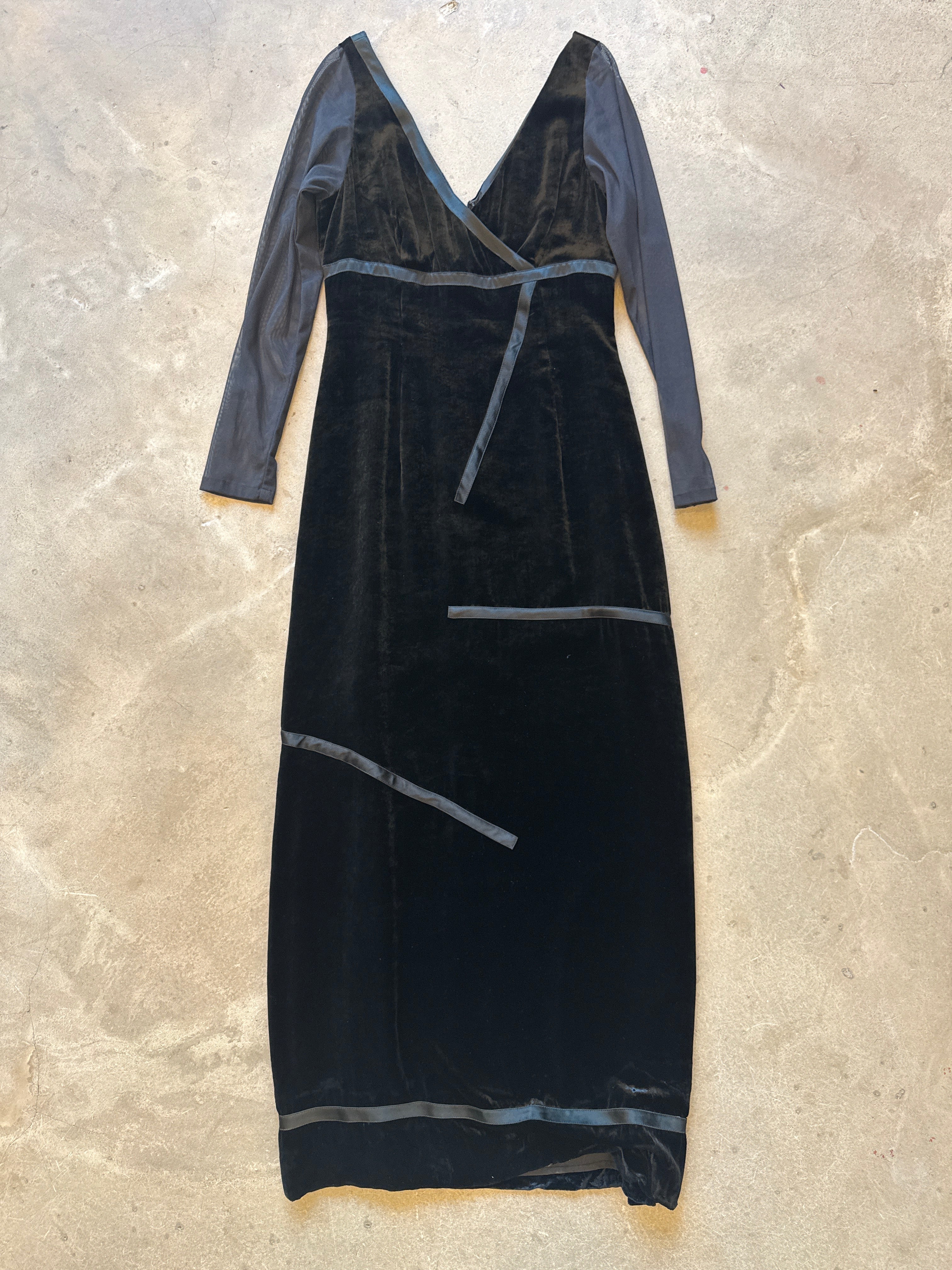 Black Velvet Couture Dress