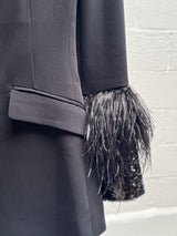 Blazer with Feather Sleeves