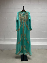 Djellaba in aqua blue