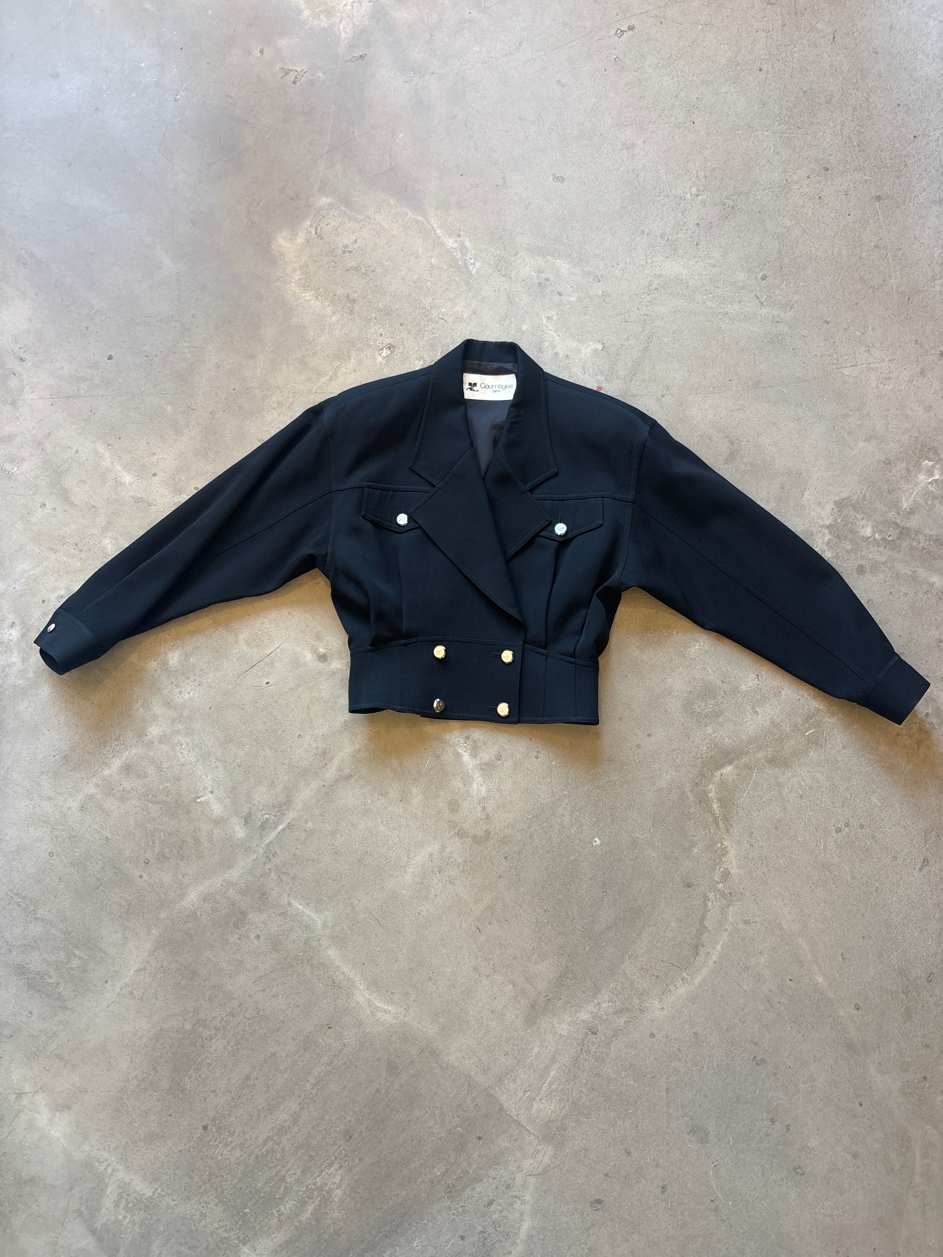 Black Cropped Vintage Jacket