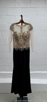 Sequins and Black Velvet Gown