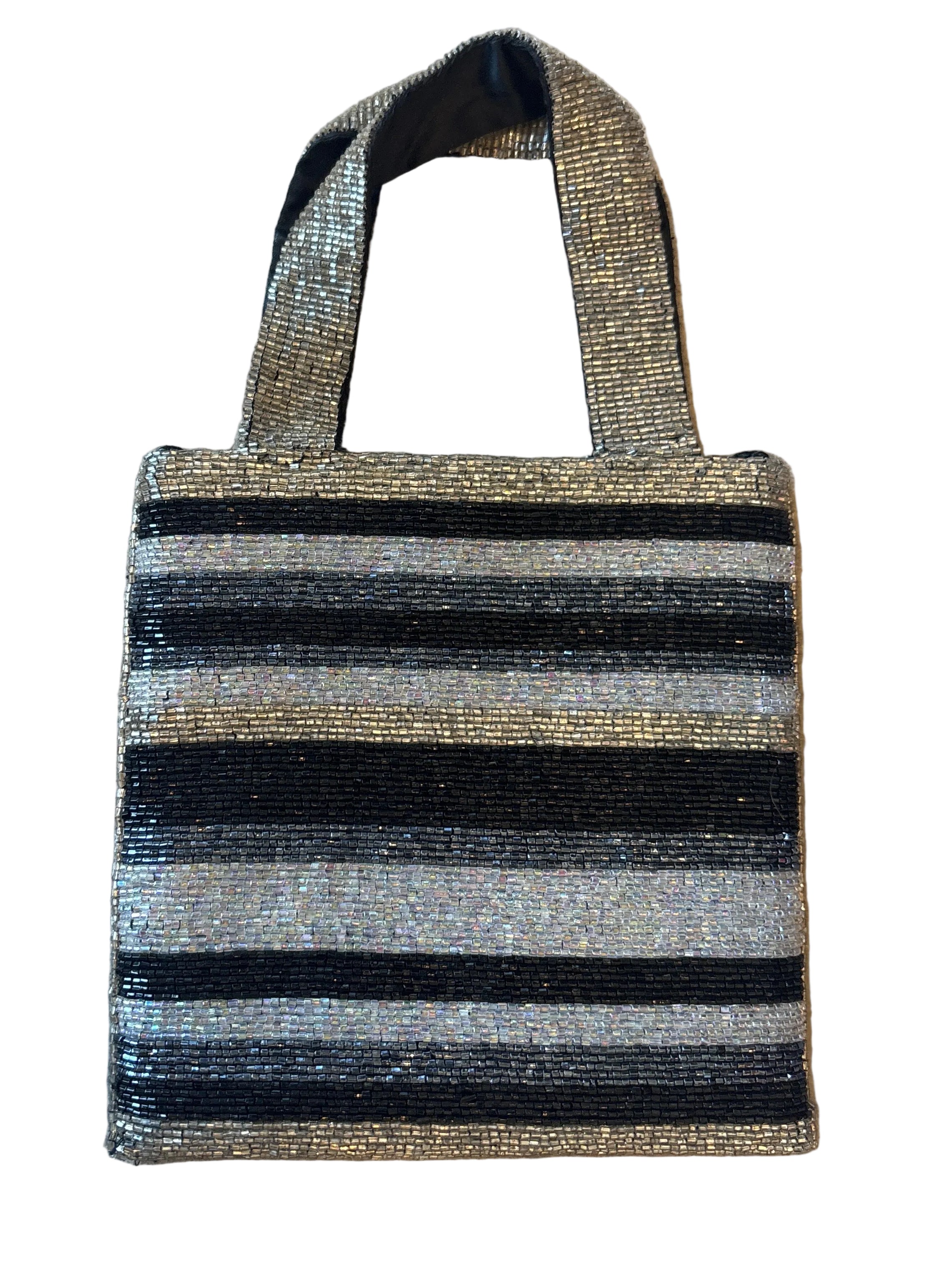 Beaded Mini Bag Silver