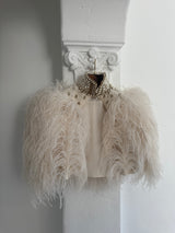 Ostrich Feather Cape with Beading