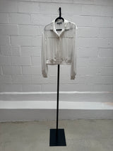 White Silk pleated shirt