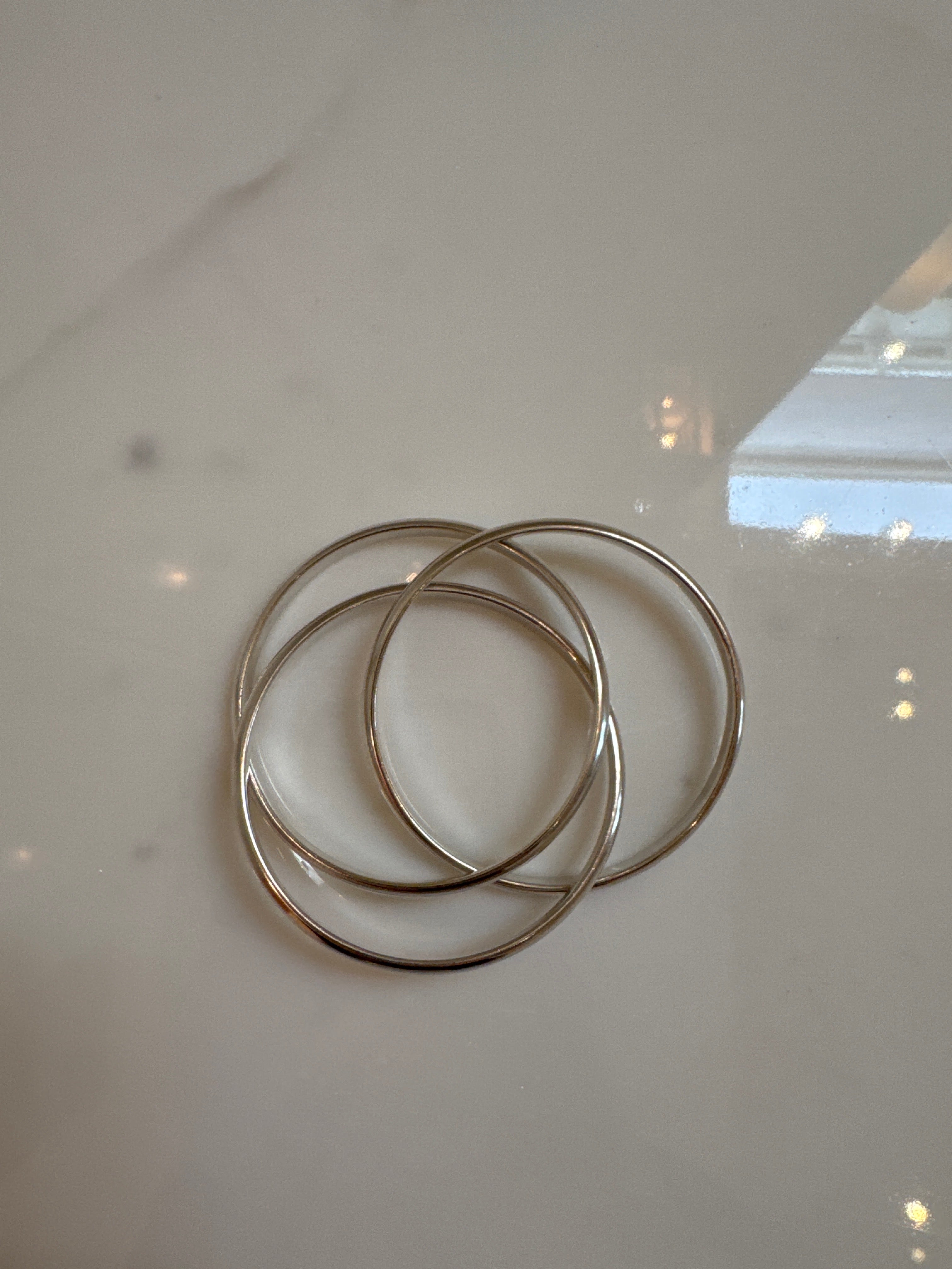 Triple Rolling Interlocking Bracelet Bangle Cuff