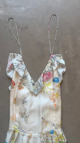 Silk Mixed Print Dress