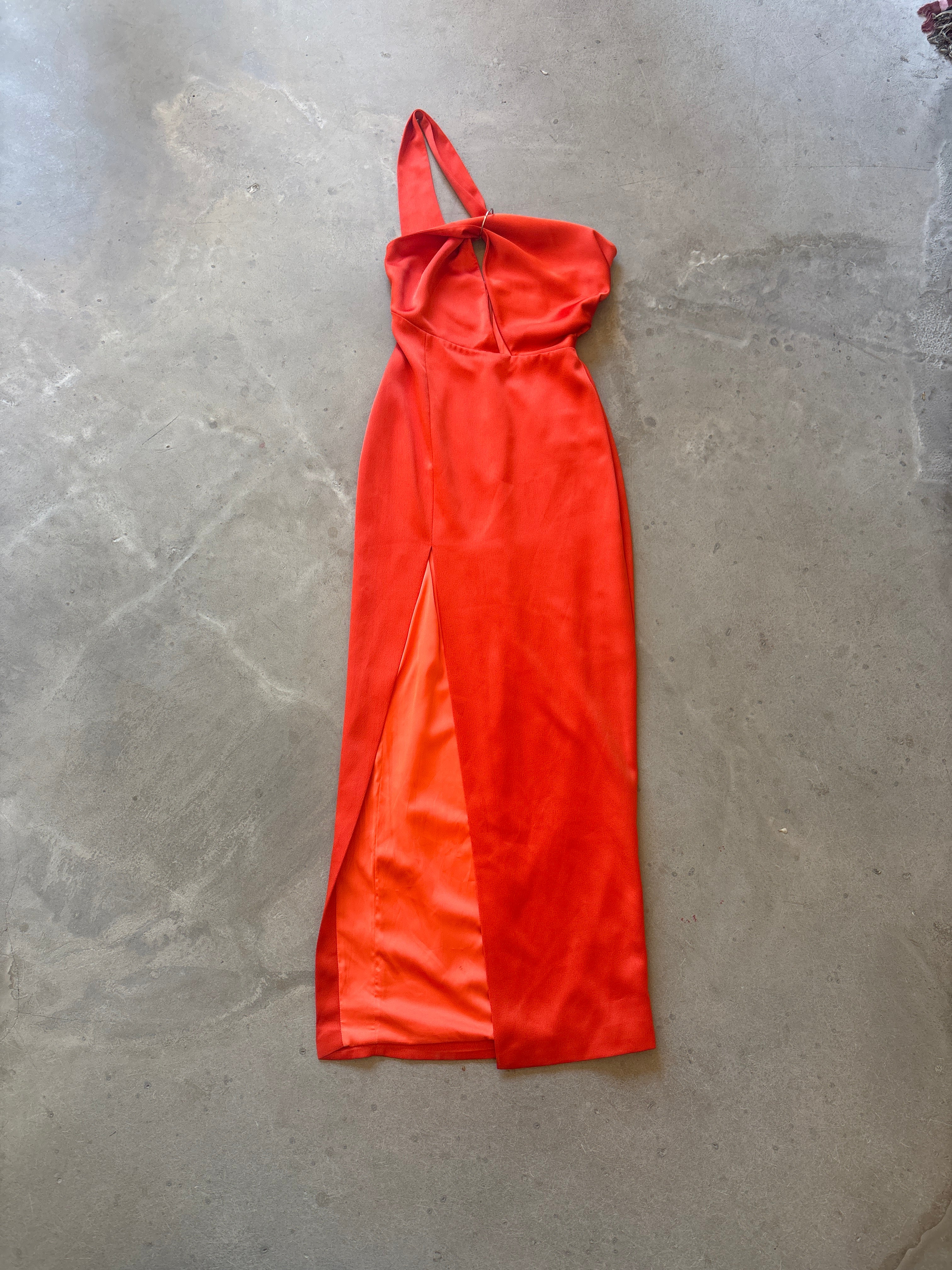 Orange One Shoulder Gown