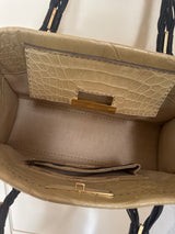 Beige Alligator Cruiser Handle Bag