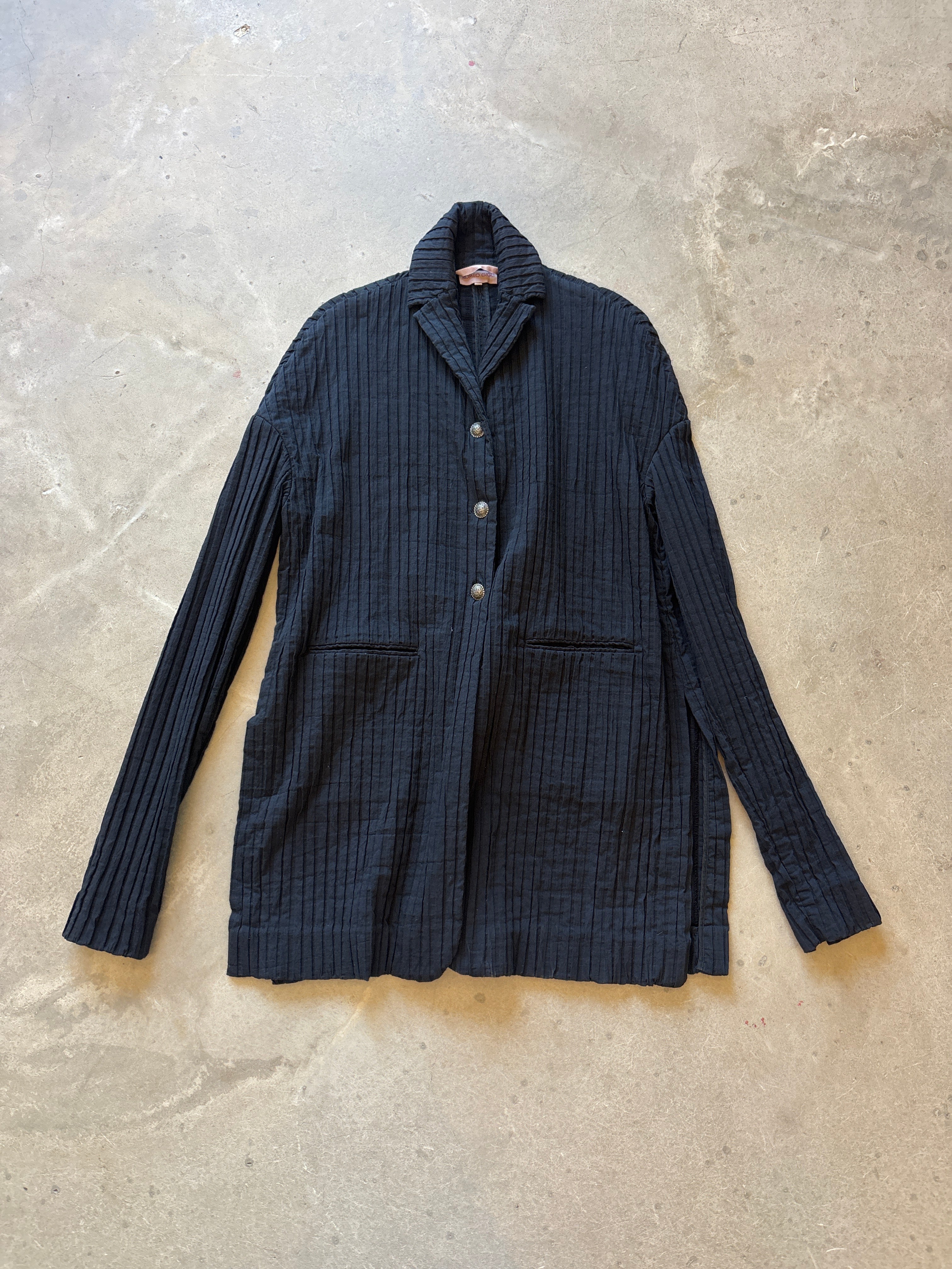 Vintage Black Jacket w/ Silver Buttons