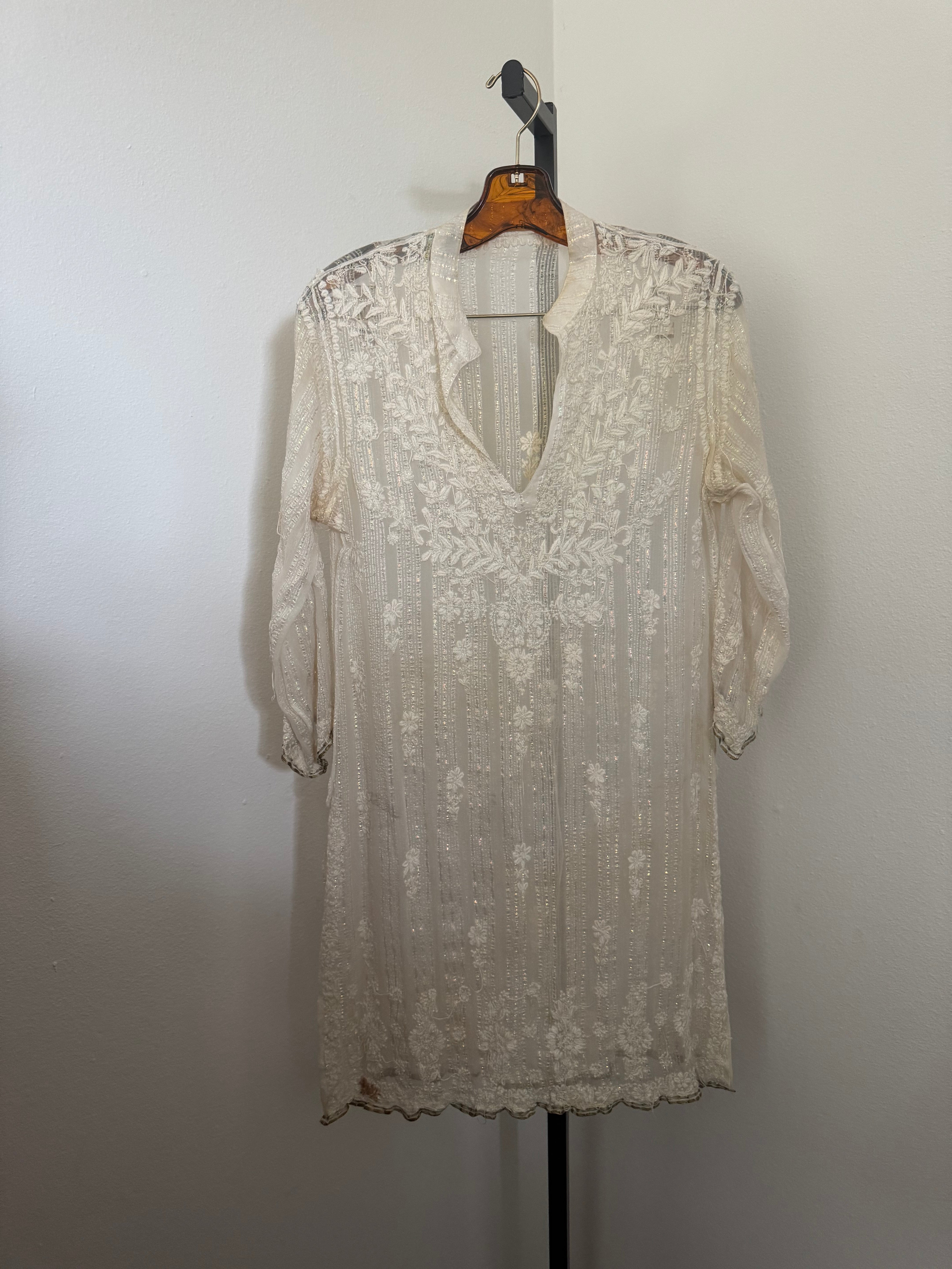 Cream and metallic Tunic
