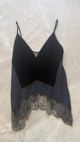 Velvet and Lace V-Neck Cami