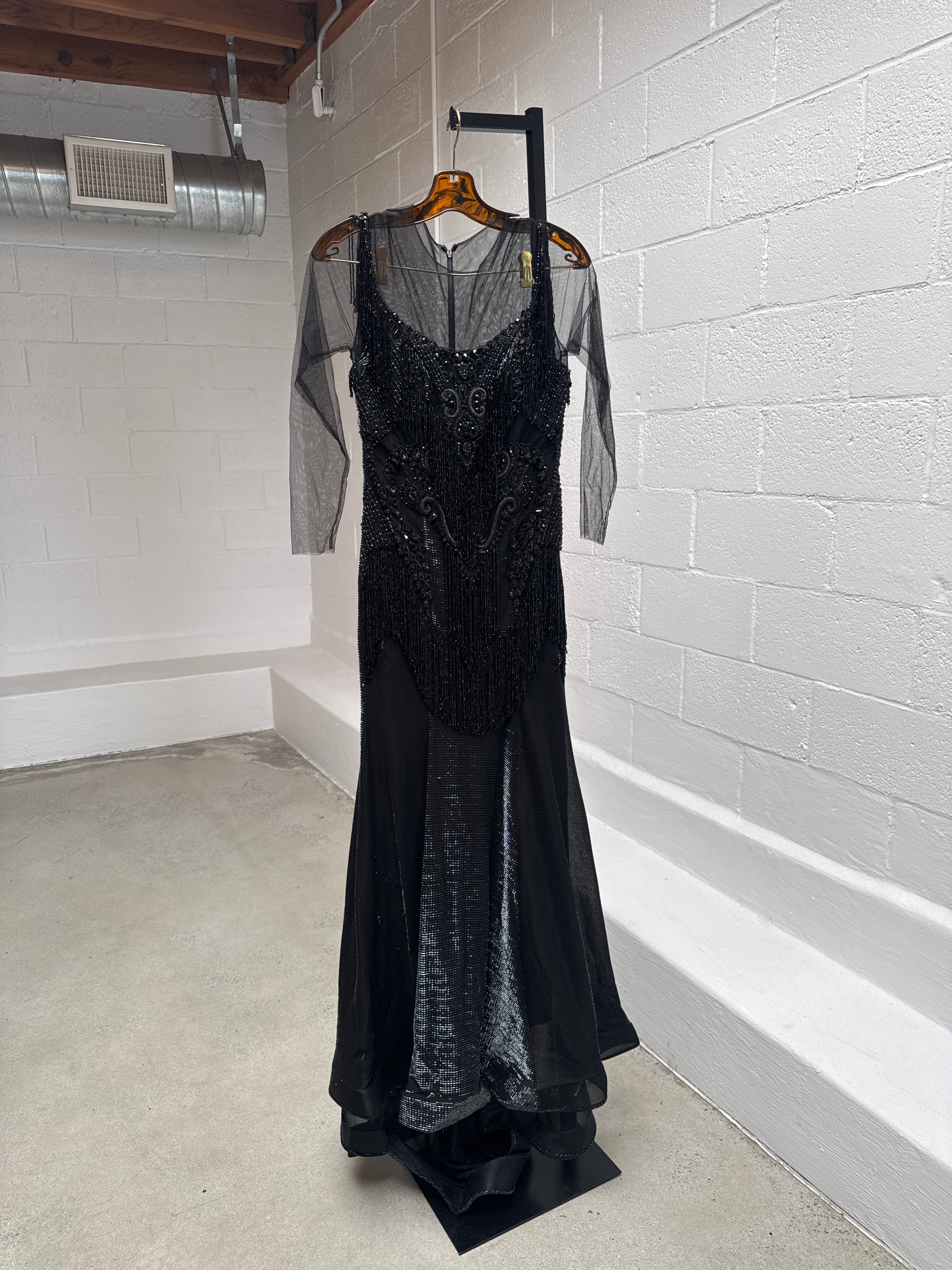 Beaded Black Gown