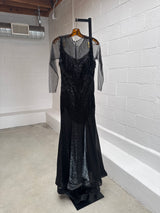 Beaded Black Gown
