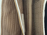 Vintage Prada 2000s Brown & Cream Jacquard Logo bag