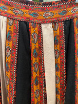 Vintage 1970s Folk Stripe Midi Skirt