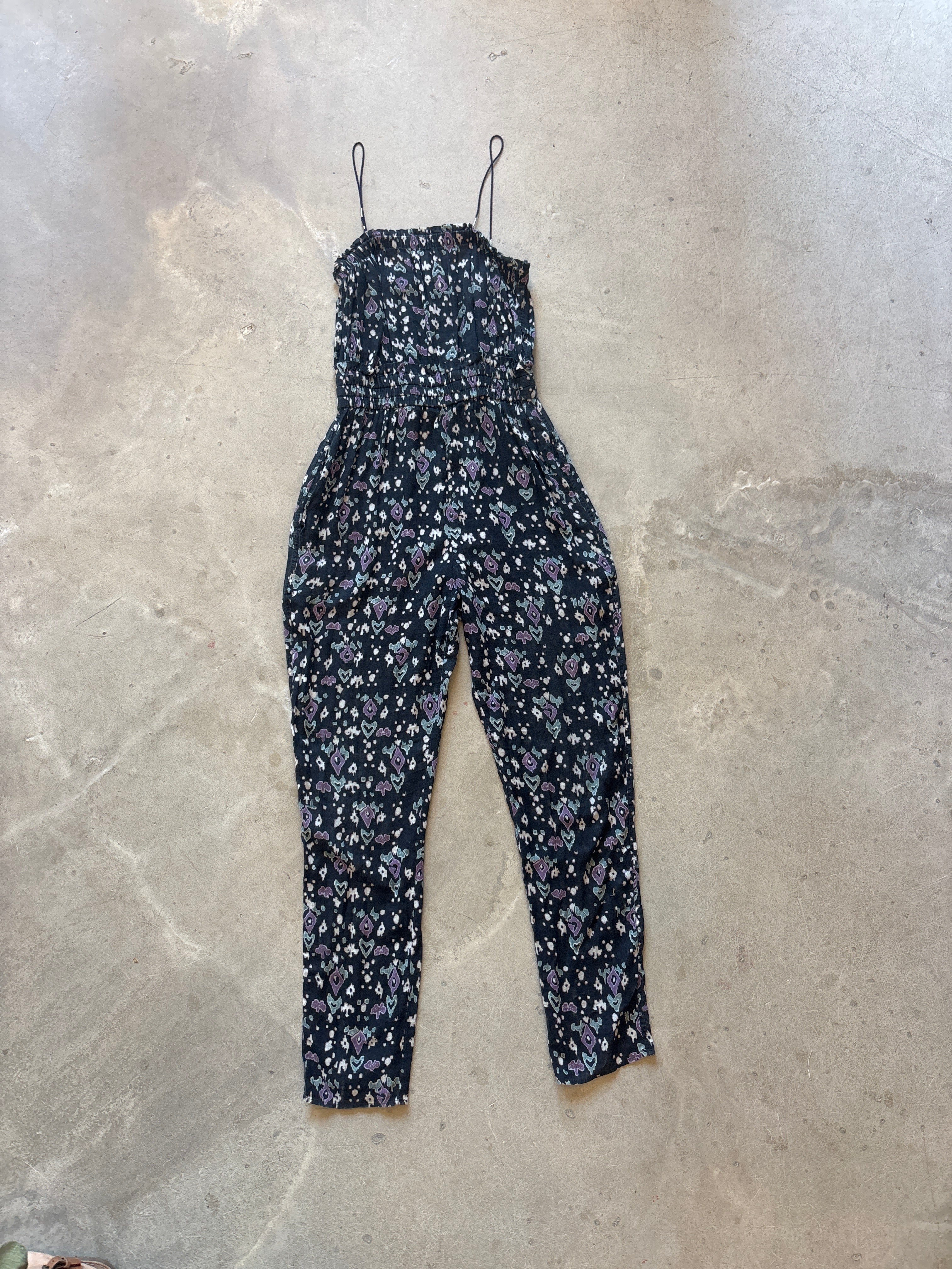 Navy Floral Jumpsuit