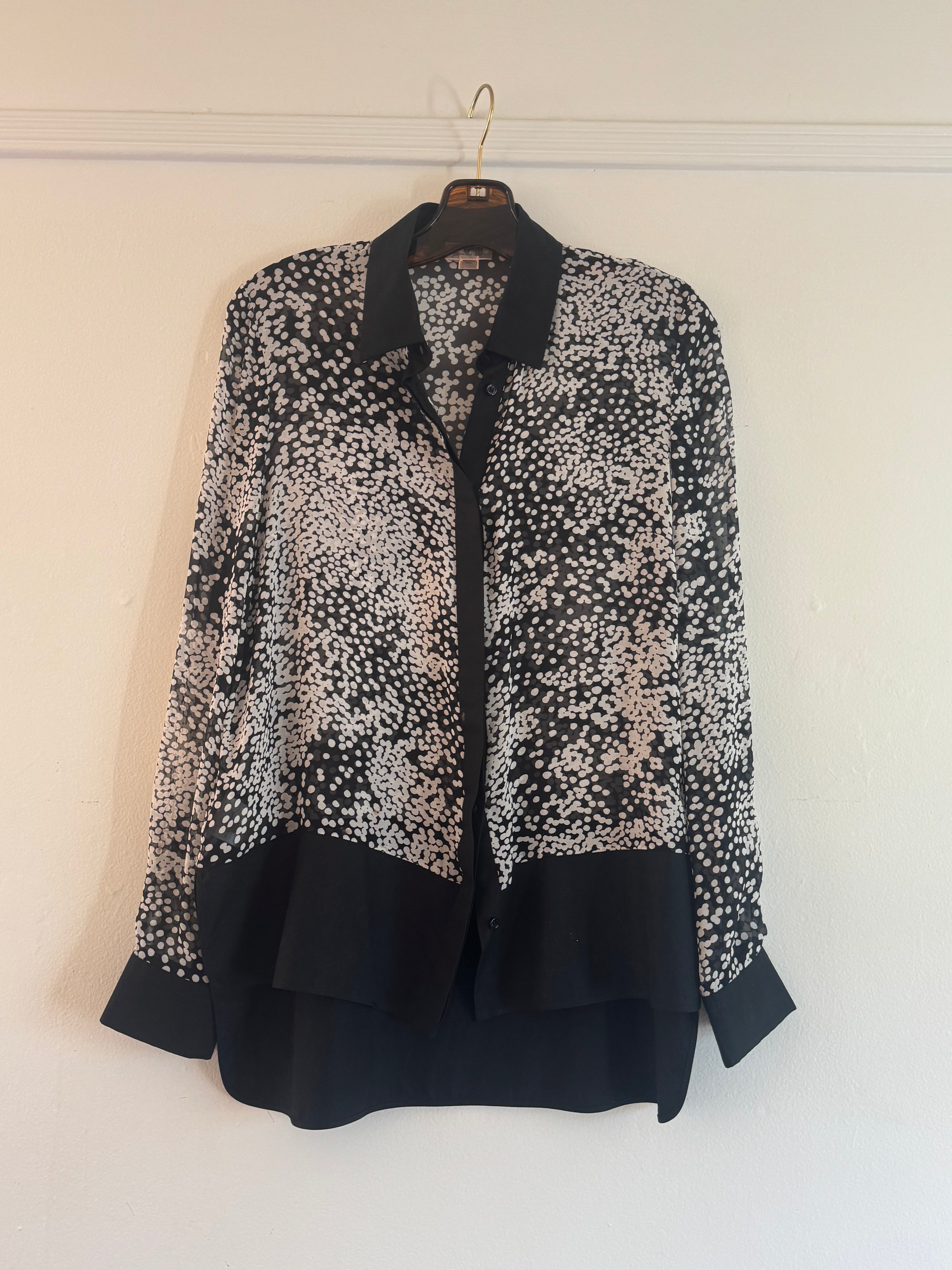 Abstract dotted chiffon shirt