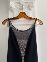 Long Gown with Mesh and rhinestones