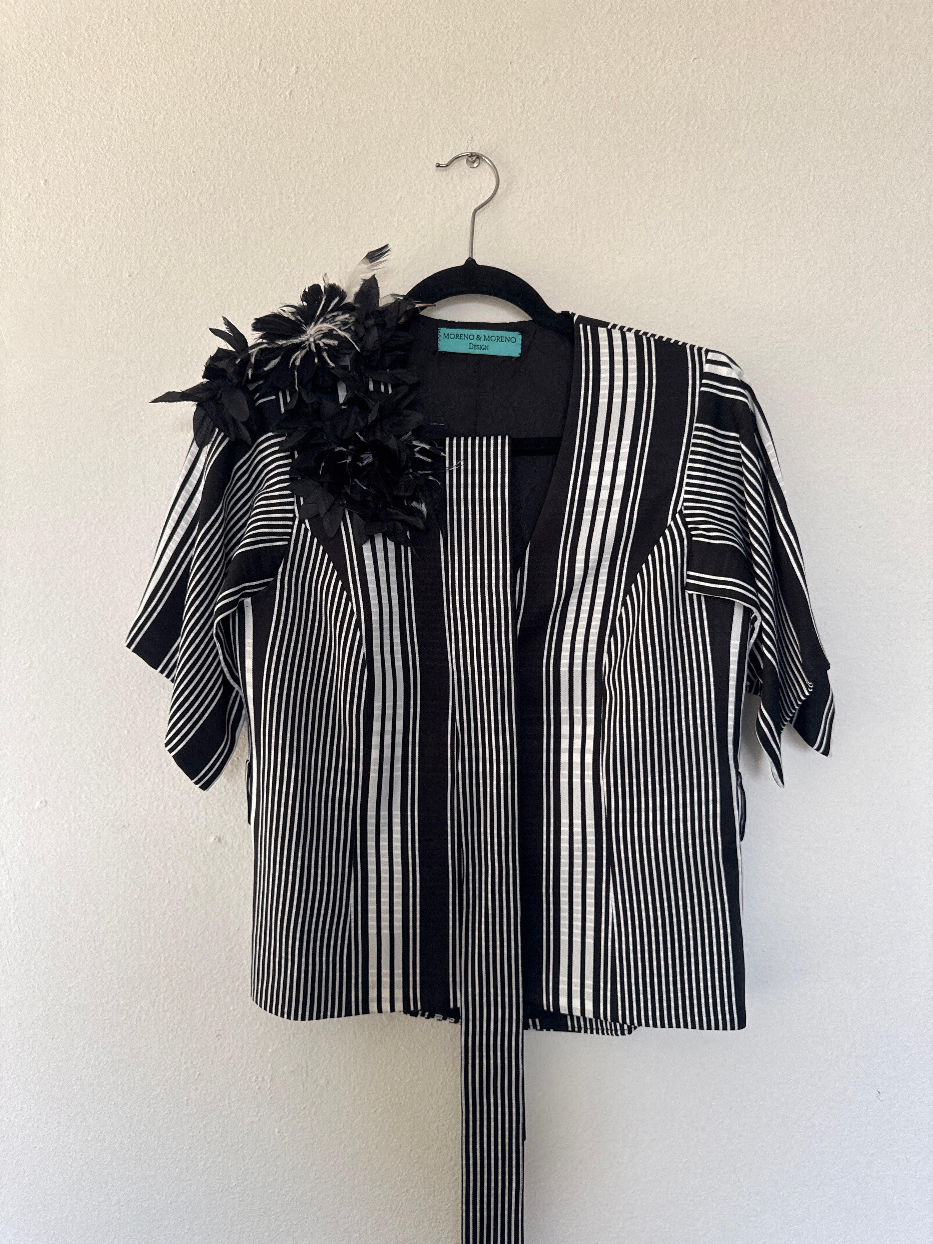 Stripe Set with Feather Detailing