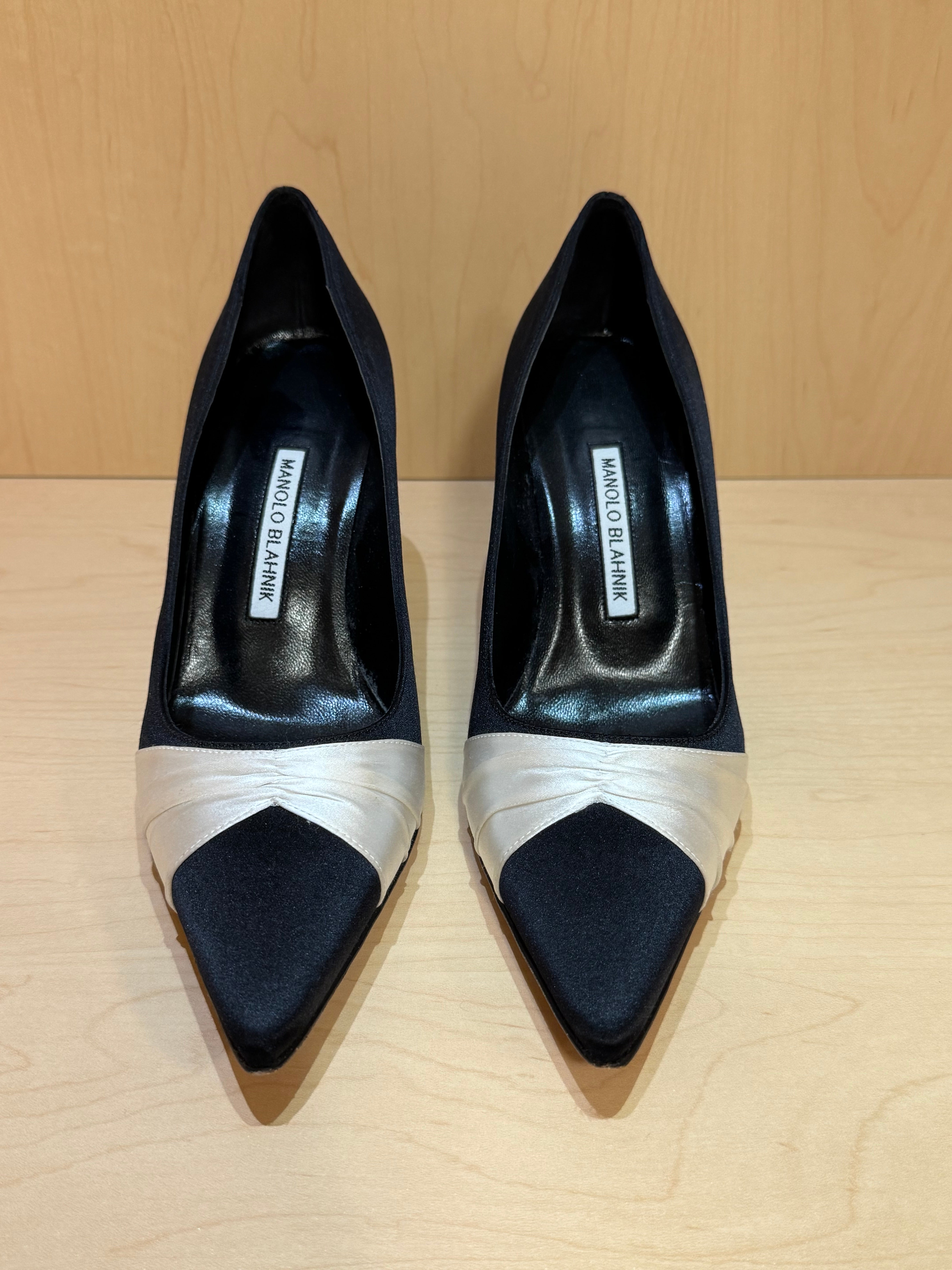 Black and White Satin Heels (39)