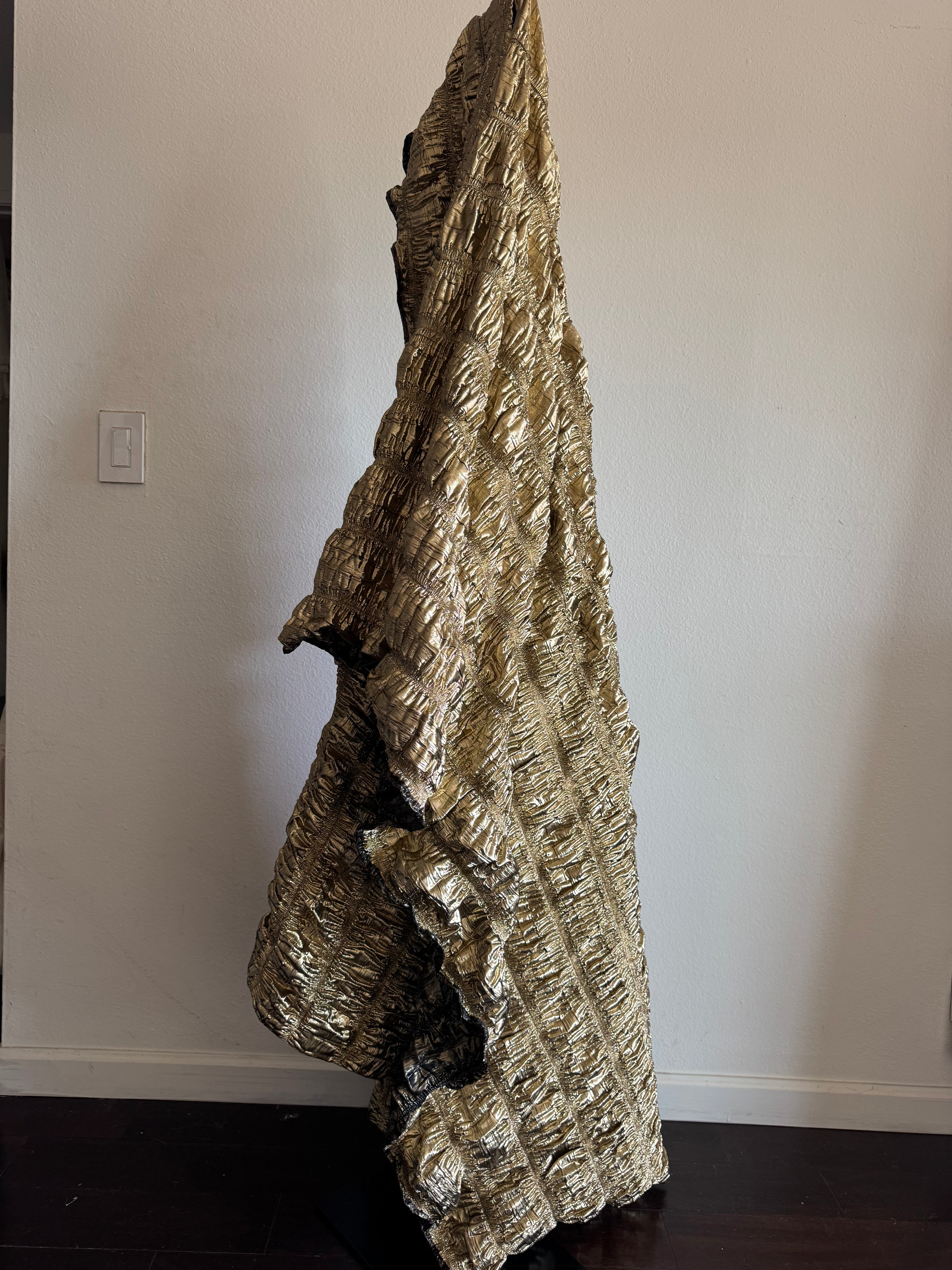 Oversized Rouched Gold Scarf
