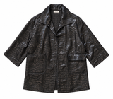 Black Croc Print Coat