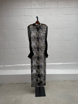 Beaded Net Gown over Black Shell