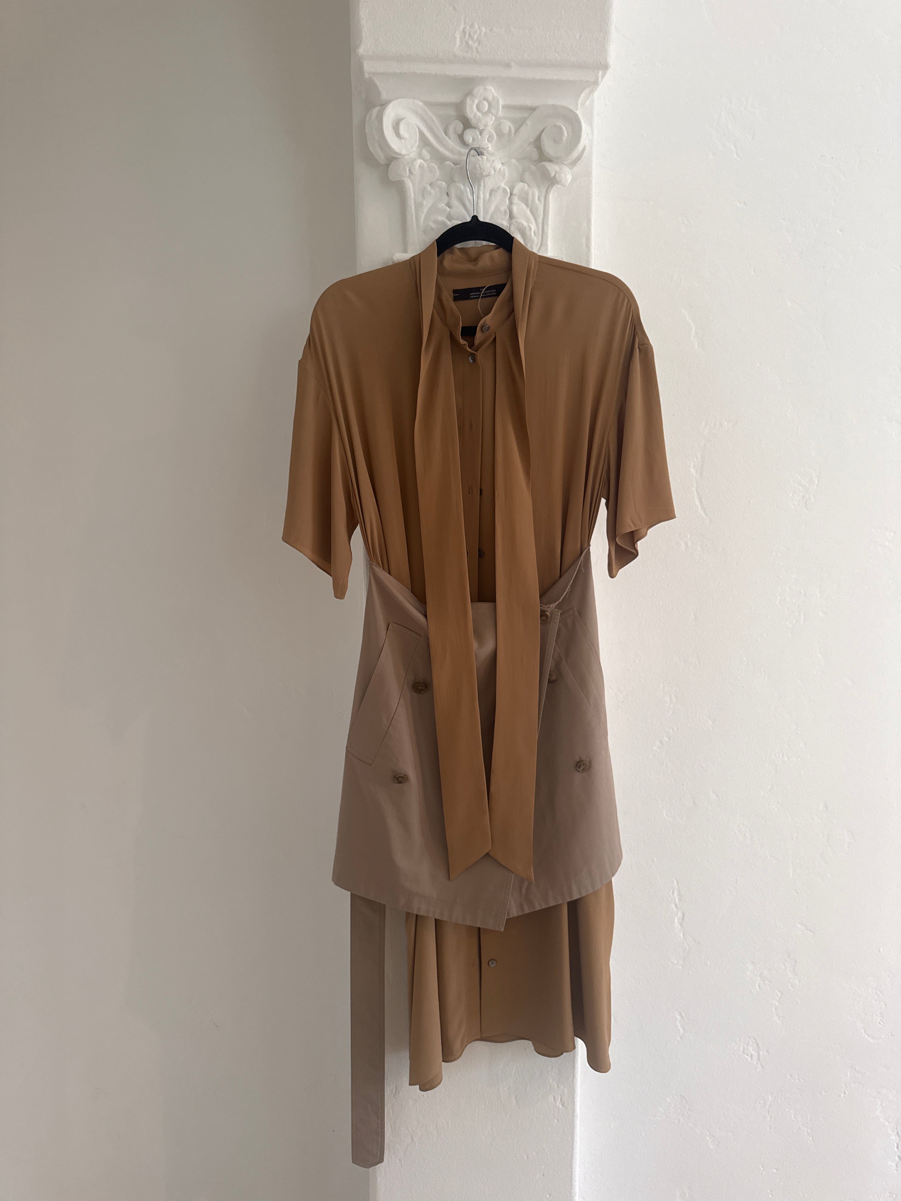 Deconstructed Khaki Dress