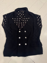 Vintage Comme des Garçons Polka Dot Chiffon Vest Blouse c. 1990s