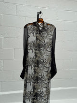 Beaded Net Gown over Black Shell