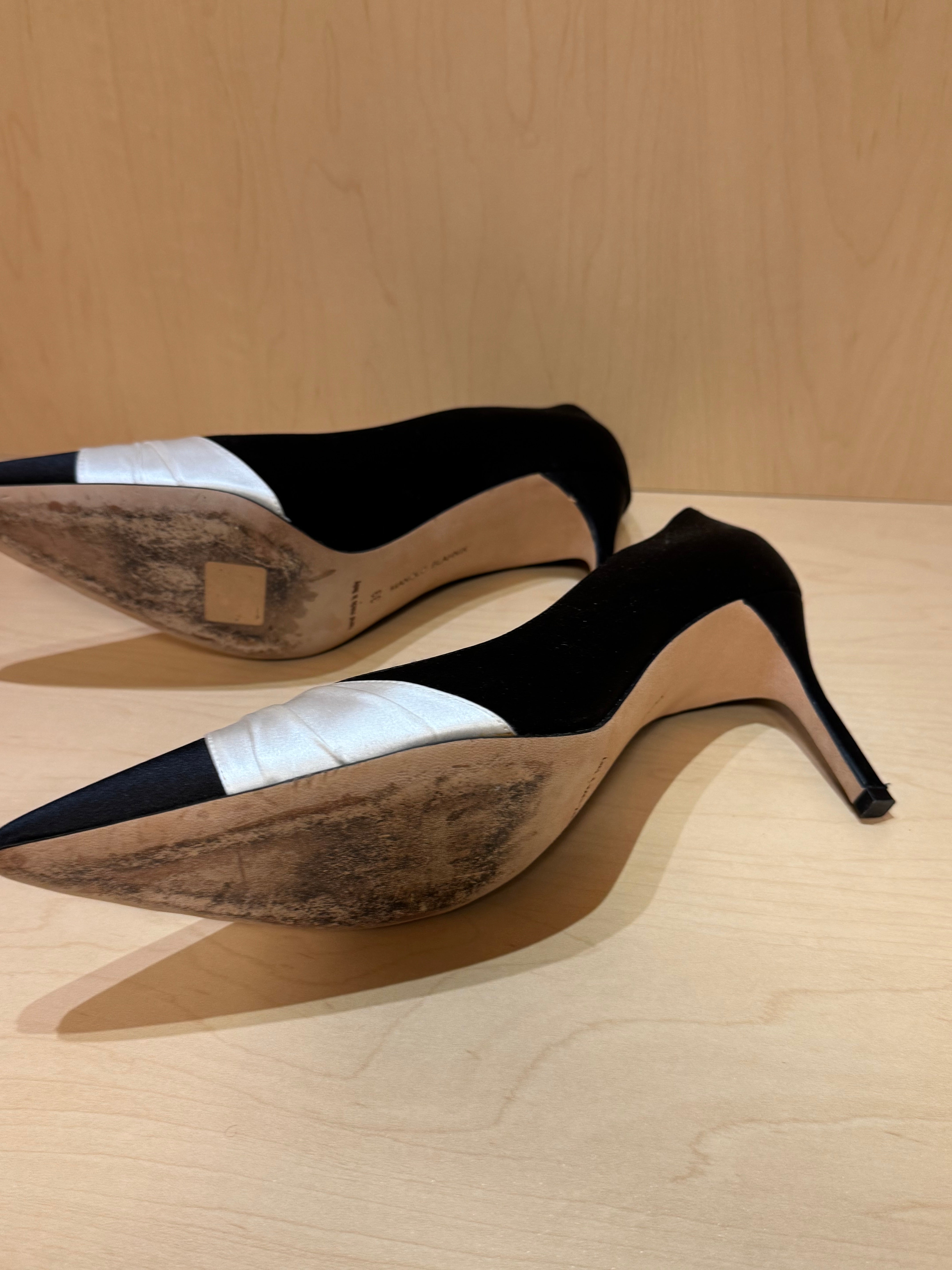 Black and White Satin Heels (39)