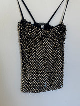 Metallic Beaded Top