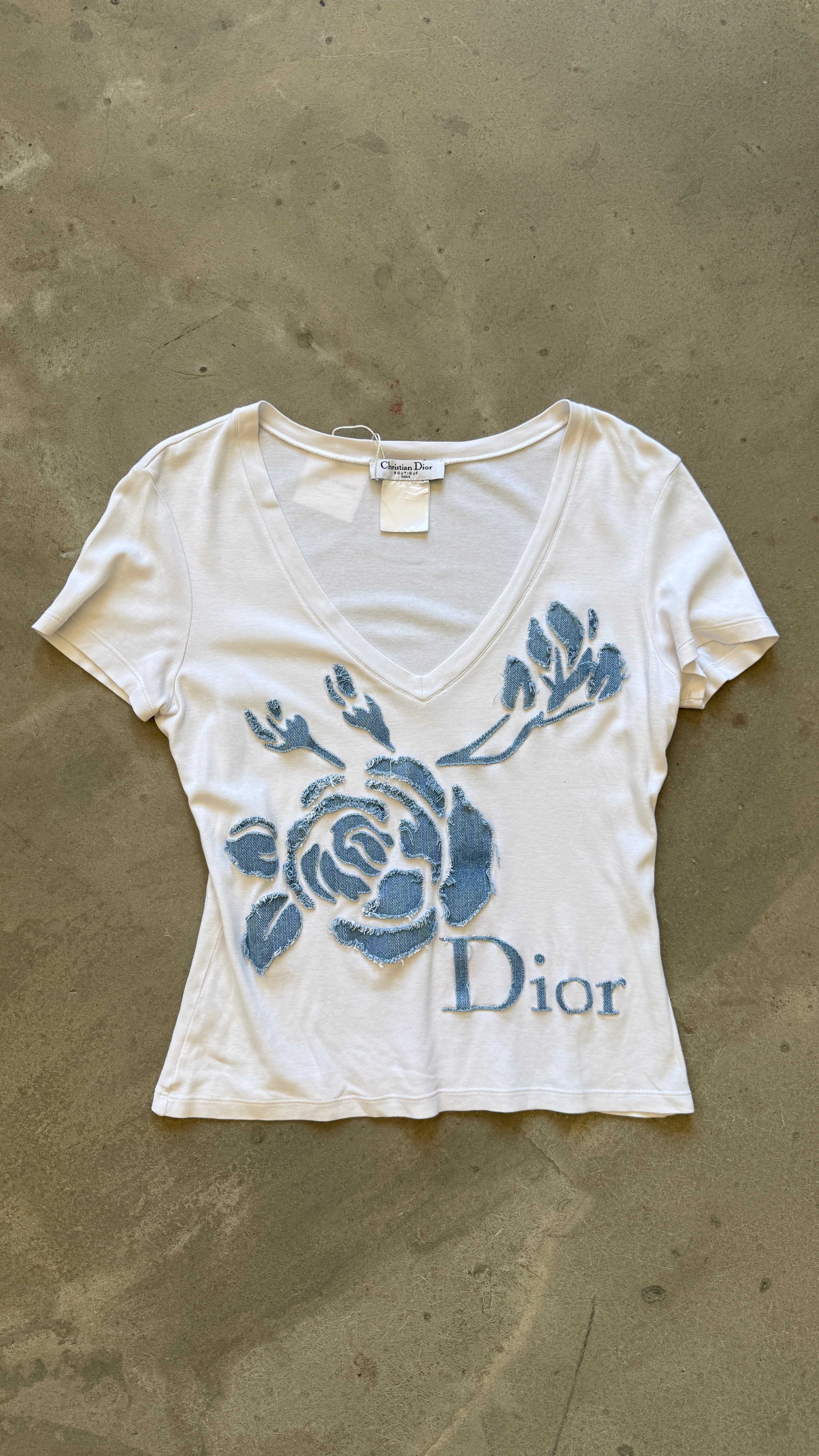 Denim Floral Top