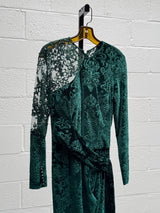 Green Velvet & Lace Gown